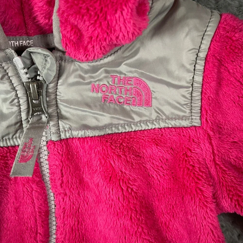 The North Face Infant Oso Hooded Fleece Jacket Pink Grey 6-12 Months Outdoor